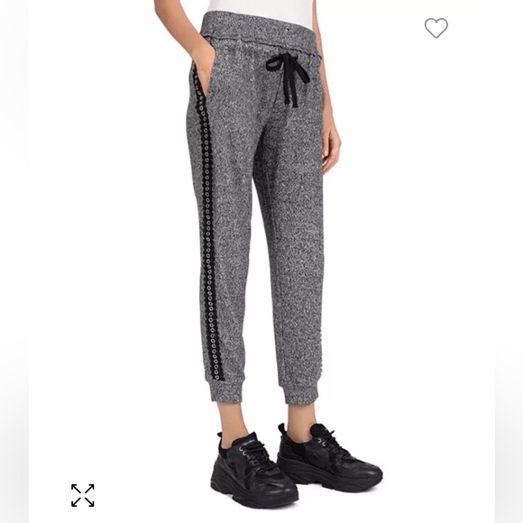 The Kooples Sport Grommet Eyelet Crochet Lace Jogger Pants - Picture 2 of 8